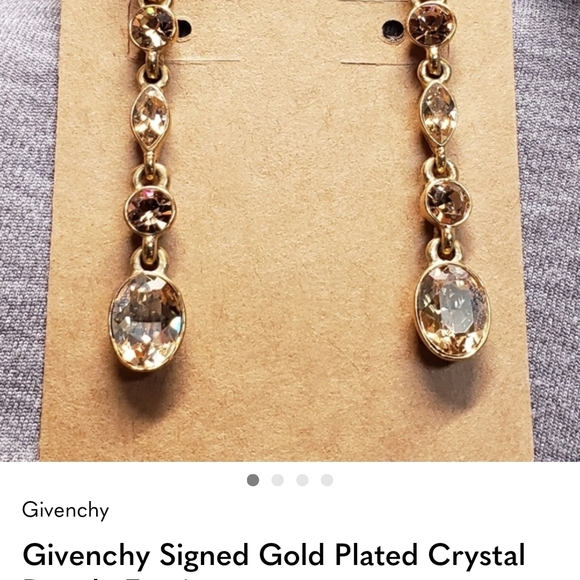Givenchy Jewelry - Givenchy Gold and Crystal Dangle Earrings